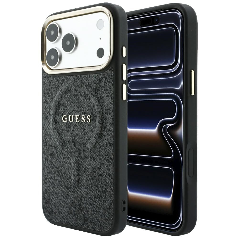 MagSafe-deksel for Apple iPhone 18 Pro / 17 Pro, Guess, 4G Embossed Classic, Svart