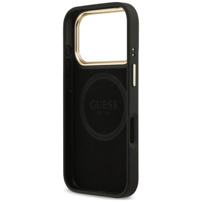 MagSafe-deksel til Apple iPhone 18 Pro / 17 Pro, Guess, 4G Logo Plate, svart