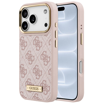 MagSafe-deksel til Apple iPhone 18 Pro / 17 Pro, Guess, 4G Logo Plate, rosa