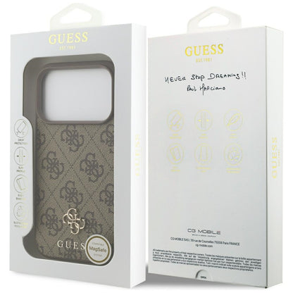 MagSafe-deksel for Apple iPhone 18 Pro / 17 Pro, Guess, 4G Small and Classic, Brun