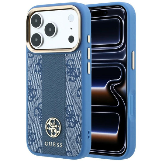 MagSafe-deksel for Apple iPhone 18 Pro / 17 Pro, Guess, 4G Stripe Round Classic Logo, Blå