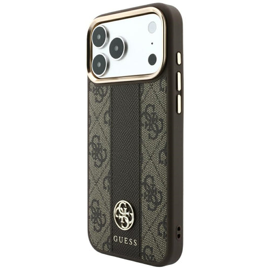 MagSafe-deksel for Apple iPhone 18 Pro / 17 Pro, Guess, 4G Stripe Round Classic Logo, Brun