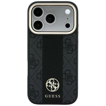 MagSafe-deksel for Apple iPhone 18 Pro / 17 Pro, Guess, 4G Stripe Round Classic Logo, svart