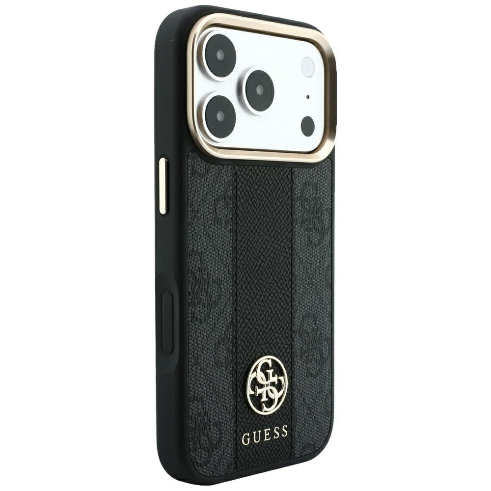 MagSafe-deksel for Apple iPhone 18 Pro / 17 Pro, Guess, 4G Stripe Round Classic Logo, svart
