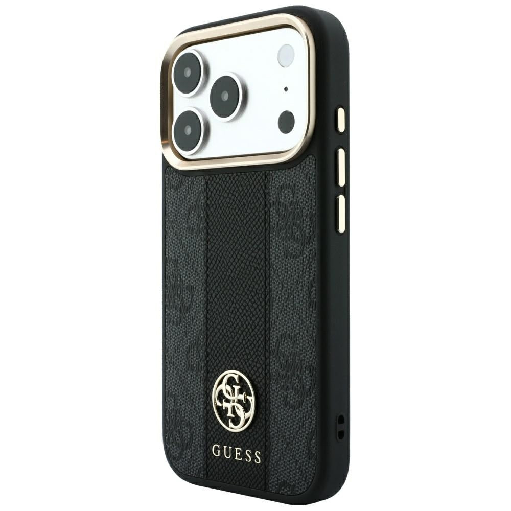 MagSafe-deksel for Apple iPhone 18 Pro / 17 Pro, Guess, 4G Stripe Round Classic Logo, svart
