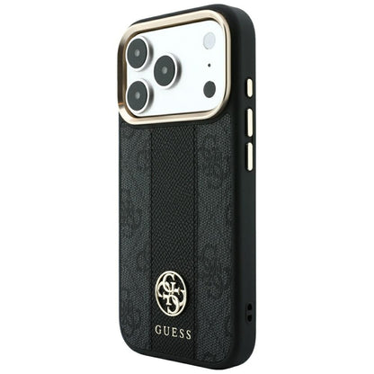 MagSafe-deksel for Apple iPhone 18 Pro / 17 Pro, Guess, 4G Stripe Round Classic Logo, svart