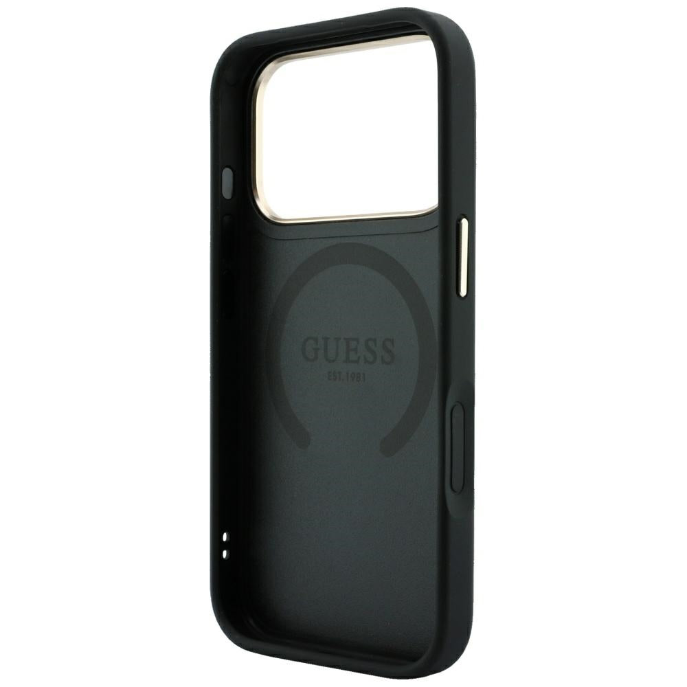 MagSafe-deksel for Apple iPhone 18 Pro / 17 Pro, Guess, 4G Stripe Round Classic Logo, svart