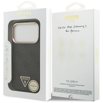 MagSafe-deksel for Apple iPhone 18 Pro / 17 Pro, Guess, 4G Triangle Logo, Svart