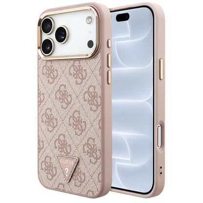 MagSafe-deksel for Apple iPhone 18 Pro / 17 Pro, Guess, 4G Triangle Logo, Rosa Gull