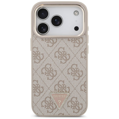 MagSafe-deksel for Apple iPhone 18 Pro / 17 Pro, Guess, 4G Triangle Logo, Rosa Gull