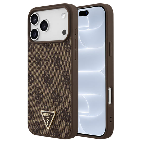 MagSafe-deksel for Apple iPhone 18 Pro / 17 Pro, Guess, 4G Triangle Strass, Brun