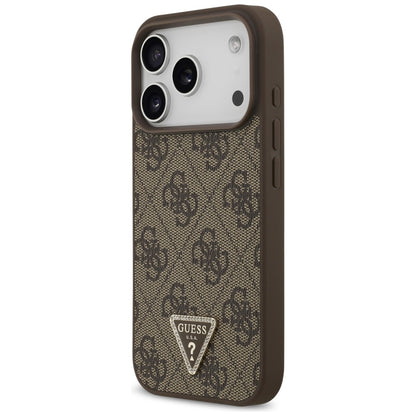 MagSafe-deksel for Apple iPhone 18 Pro / 17 Pro, Guess, 4G Triangle Strass, Brun
