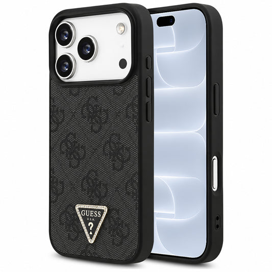 MagSafe-deksel for Apple iPhone 18 Pro / 17 Pro, Guess, 4G Triangle Strass, Svart