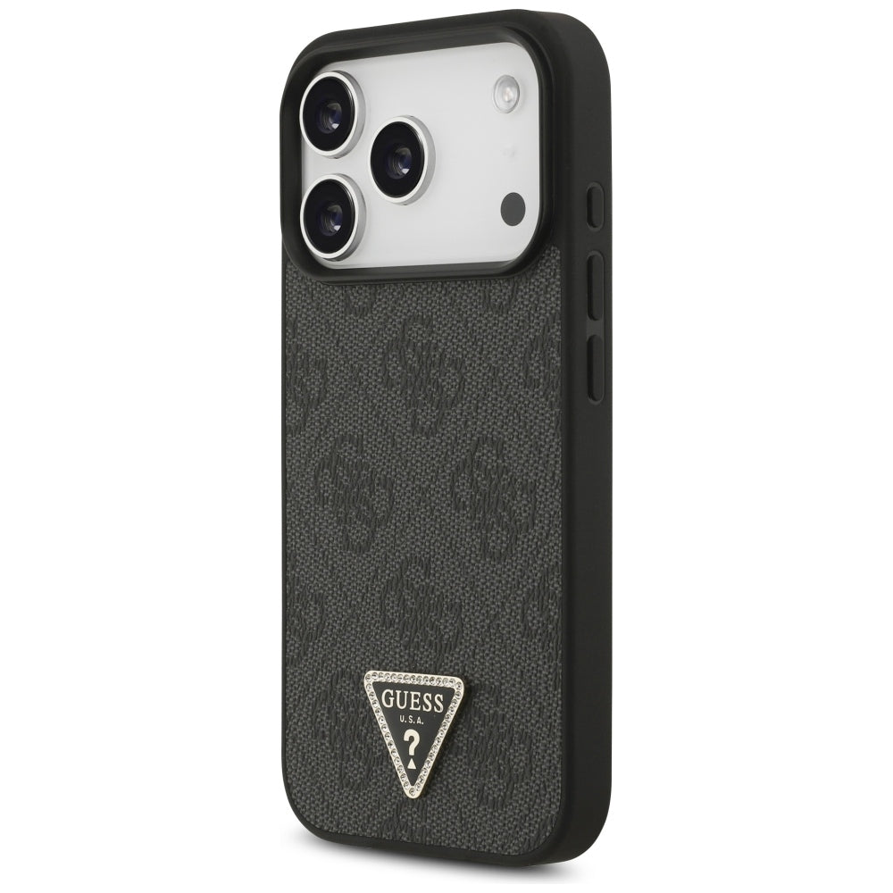 MagSafe-deksel for Apple iPhone 18 Pro / 17 Pro, Guess, 4G Triangle Strass, Svart