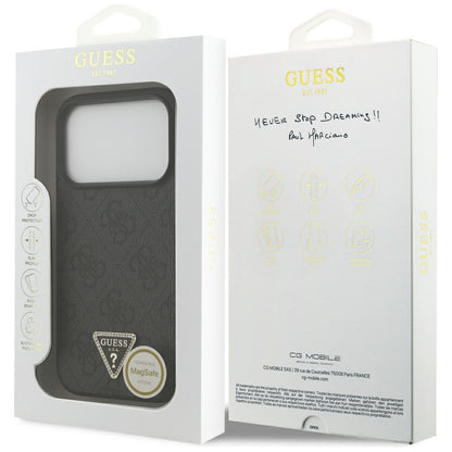 MagSafe-deksel for Apple iPhone 18 Pro / 17 Pro, Guess, 4G Triangle Strass, Svart