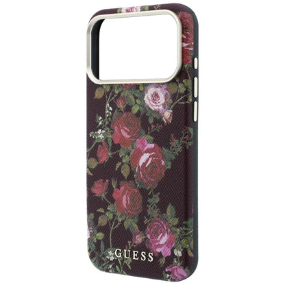 MagSafe-deksel til Apple iPhone 18 Pro / 17 Pro, Guess, Blossom Roses Print, burgunderrød