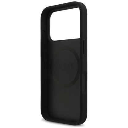 MagSafe-deksel til Apple iPhone 18 Pro / 17 Pro, Guess, Croco Triangle Logo, svart
