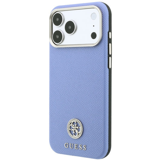 MagSafe-deksel for Apple iPhone 18 Pro / 17 Pro, Guess, Kornet Rund Strass-logo, Blå