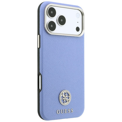 MagSafe-deksel for Apple iPhone 18 Pro / 17 Pro, Guess, Kornet Rund Strass-logo, Blå