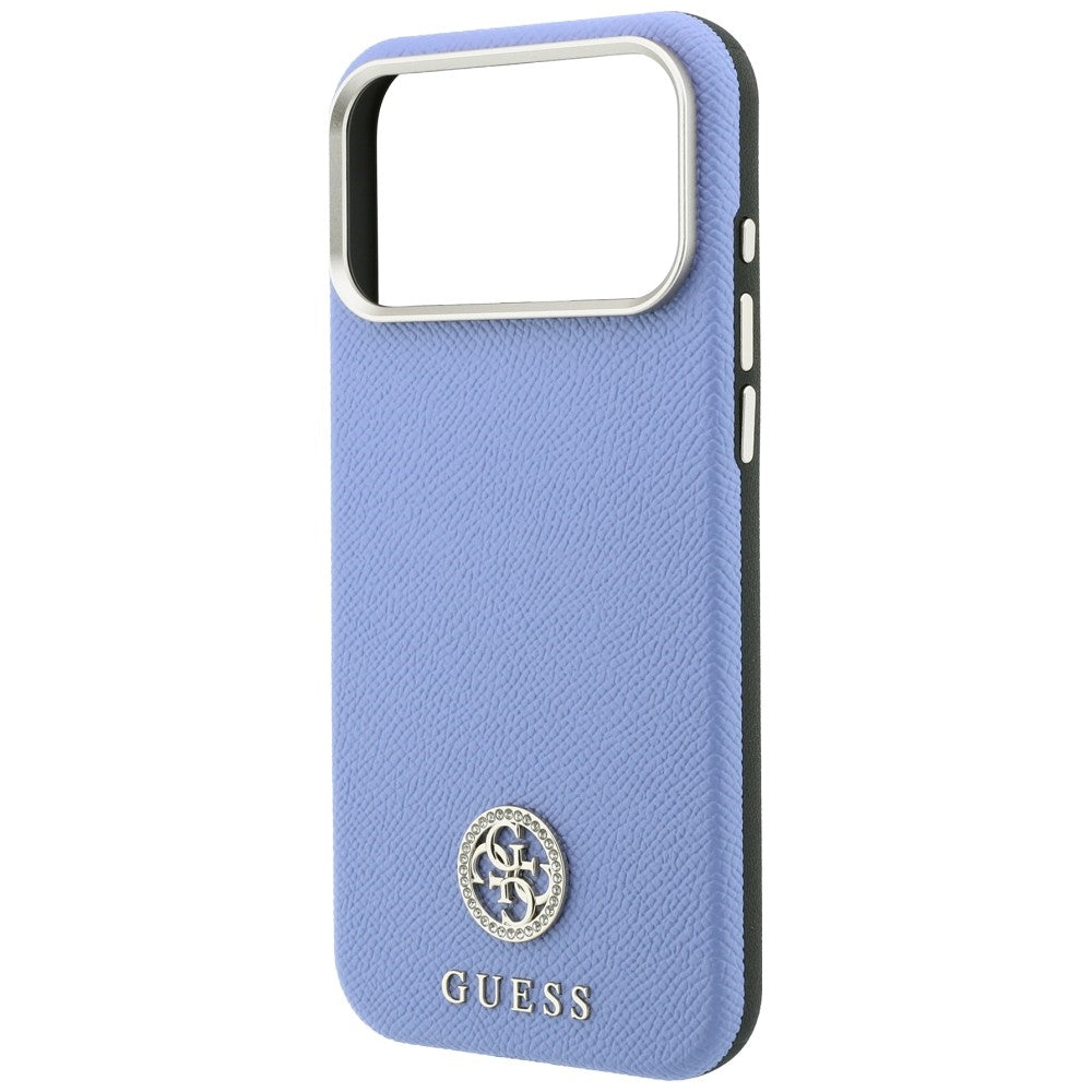 MagSafe-deksel for Apple iPhone 18 Pro / 17 Pro, Guess, Kornet Rund Strass-logo, Blå