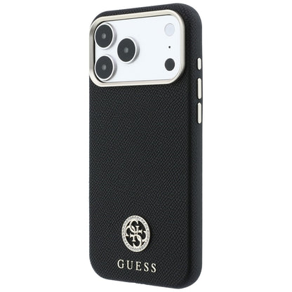 MagSafe-deksel for Apple iPhone 18 Pro / 17 Pro, Guess, Kornet Rund Strass-logo, Svart