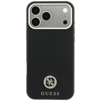 MagSafe-deksel for Apple iPhone 18 Pro / 17 Pro, Guess, Kornet Rund Strass-logo, Svart