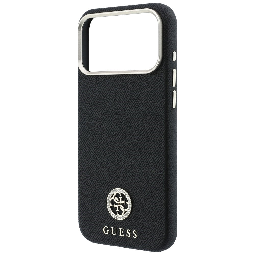 MagSafe-deksel for Apple iPhone 18 Pro / 17 Pro, Guess, Kornet Rund Strass-logo, Svart
