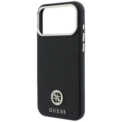 MagSafe-deksel for Apple iPhone 18 Pro / 17 Pro, Guess, Kornet Rund Strass-logo, Svart