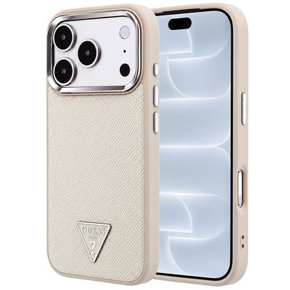 MagSafe-deksel for Apple iPhone 18 Pro / 17 Pro, Guess, Kornet trekantlogo, Beige