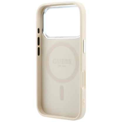 MagSafe-deksel for Apple iPhone 18 Pro / 17 Pro, Guess, Kornet trekantlogo, Beige