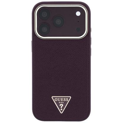 MagSafe-deksel for Apple iPhone 18 Pro / 17 Pro, Guess, Kornet trekantlogo, Burgunder