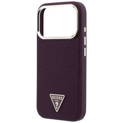 MagSafe-deksel for Apple iPhone 18 Pro / 17 Pro, Guess, Kornet trekantlogo, Burgunder