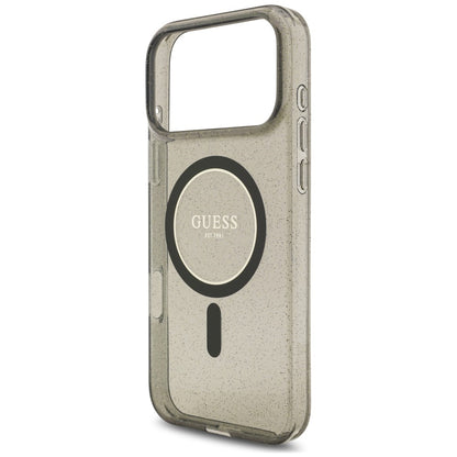 MagSafe-deksel til Apple iPhone 18 Pro / 17 Pro, Guess, IML Glitter with Pearl Strap, svart