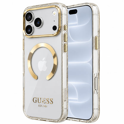 MagSafe-deksel for Apple iPhone 18 Pro / 17 Pro, Guess, Metal Outline, Gullfarget