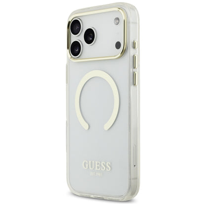 MagSafe-deksel for Apple iPhone 18 Pro / 17 Pro, Guess, Metal Outline, Gullfarget