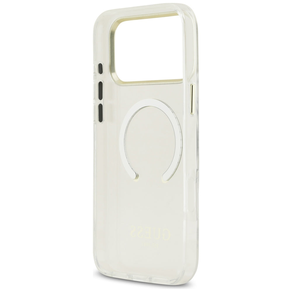 MagSafe-deksel for Apple iPhone 18 Pro / 17 Pro, Guess, Metal Outline, Gullfarget