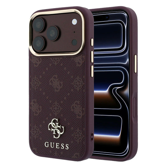 MagSafe-deksel for Apple iPhone 18 Pro / 17 Pro, Guess, Peony 4G Small Logo, Burgunder