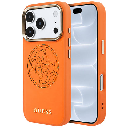 MagSafe-deksel for Apple iPhone 18 Pro / 17 Pro, Guess, Perforert 4G, Oransje