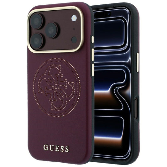 MagSafe-deksel for Apple iPhone 18 Pro / 17 Pro, Guess, Perforert 4G, Burgunder