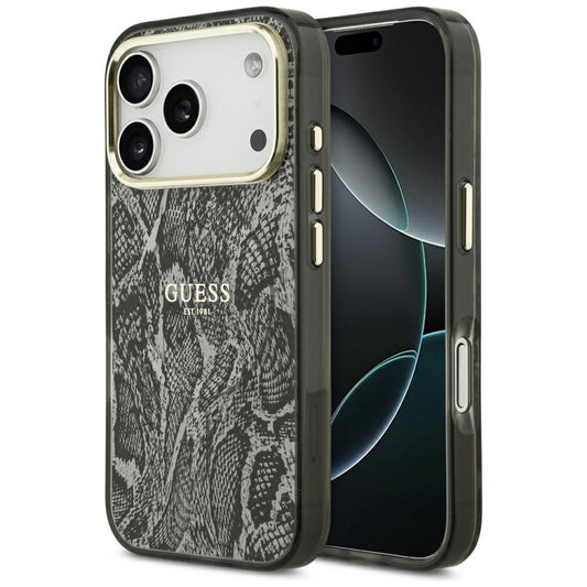 MagSafe-deksel for Apple iPhone 18 Pro / 17 Pro, Guess, Python-mønster, svart