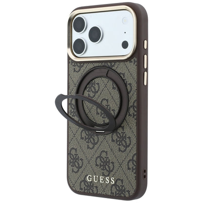 MagSafe-deksel for Apple iPhone 18 Pro / 17 Pro, Guess, Ring Stand 360 4G Classic Logo, Brun