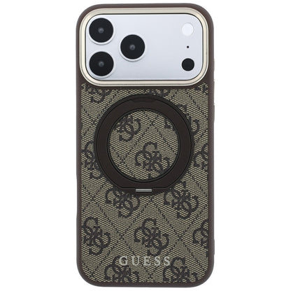 MagSafe-deksel for Apple iPhone 18 Pro / 17 Pro, Guess, Ring Stand 360 4G Classic Logo, Brun