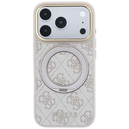 MagSafe-deksel for Apple iPhone 18 Pro / 17 Pro, Guess, Ring Stand 360 4G Classic Logo, Rosa