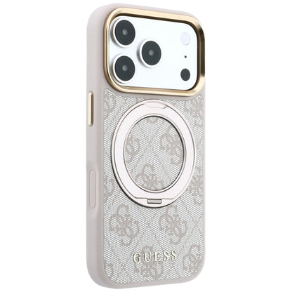 MagSafe-deksel for Apple iPhone 18 Pro / 17 Pro, Guess, Ring Stand 360 4G Classic Logo, Rosa