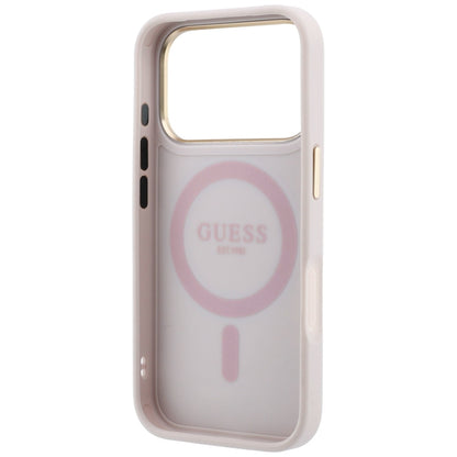 MagSafe-deksel for Apple iPhone 18 Pro / 17 Pro, Guess, Ring Stand 360 4G Classic Logo, Rosa