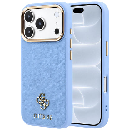 MagSafe-deksel for Apple iPhone 18 Pro / 17 Pro, Guess, Saffiano Small 4G Classic, Bleu