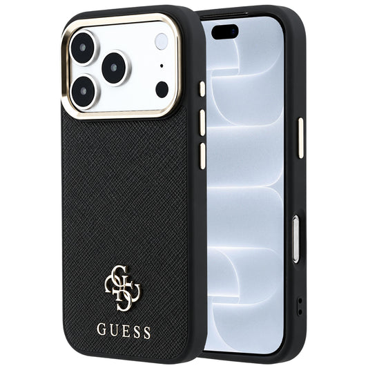 MagSafe-deksel for Apple iPhone 18 Pro / 17 Pro, Guess, Saffiano Small 4G Classic, Svart