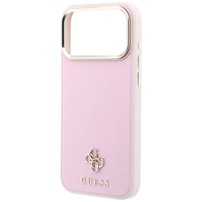 MagSafe-deksel til Apple iPhone 18 Pro / 17 Pro, Guess, Saffiano Small 4G Classic, rosa