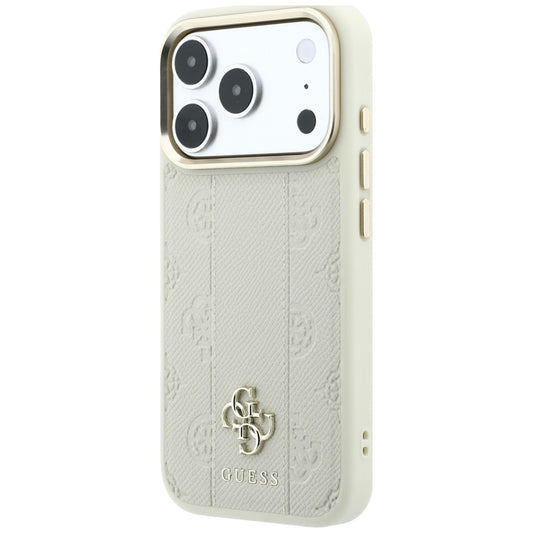 MagSafe-deksel for Apple iPhone 18 Pro / 17 Pro, Guess, Stripe Peony 4G, Beige