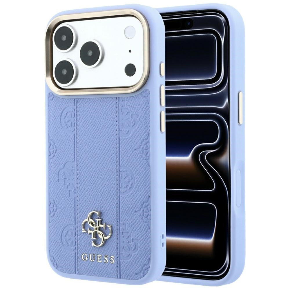 MagSafe-deksel for Apple iPhone 18 Pro / 17 Pro, Guess, Stripe Peony 4G, Bleu
